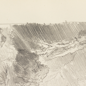 Sketchbook Folio, Quick Sketch of Waves Breaking on Beach and Near Cliffs, after 1878