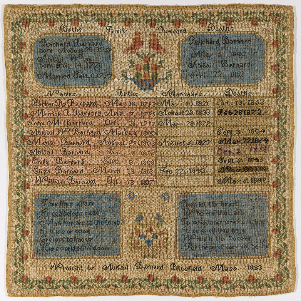 Family Register Sampler (USA)