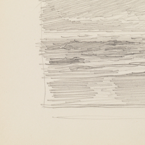 Sketchbook Folio, Sketch of Ocean and Beach with Rocky Cliffs at Right, after 1878