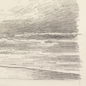 Sketchbook Folio, Beach with Ocean and Cloud-Filled Sky, after 1878