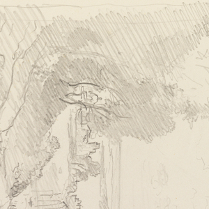 Sketchbook Folio, Tree Covered Hillside Looking toward Harbor Town and Ocean, after 1878