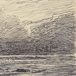 Sketchbook Folio, Calm Shoreline with Dramatic Billowing Clouds, 1885–90