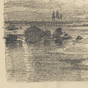 Sketchbook Folio, Shoreline with Rocks, Boats and Birds, 1885–90