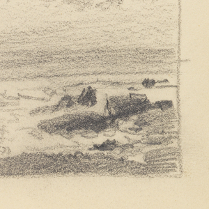 Sketchbook Folio, Calm Shoreline with Small Rocks, 1885–90
