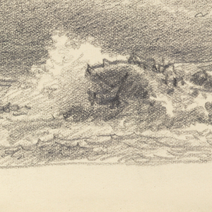 Sketchbook Folio, Rough Sea with Large Rocks, 1885–90