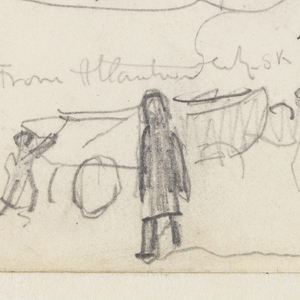 Drawing, Masts of Ship with United States Flag, October 17, 1897