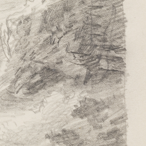 Sketchbook Folio, Quick Study of Waves on Rocks and Tall Dark Cliffs, 1885–1902