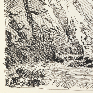 Sketchbook Folio, Waves Crashing on Long, Tall Cliffs, 1890–1900