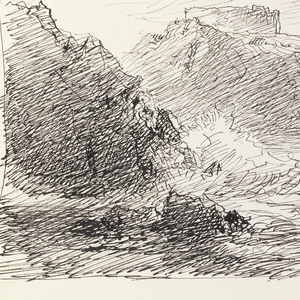 Sketchbook Folio, Connanicut Island with Fort Adam, 1890–1900