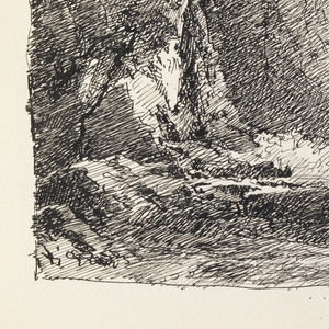 Sketchbook Folio, Study of Cliffs and Ocean with Dramatic Light, 1890–1900