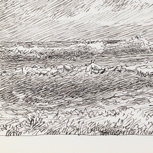 Sketchbook Folio, Foamy Waves on Rocks, 1890–1900