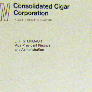 Letterhead, Consolidated Cigar Corporation, after 1960