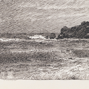 Sketchbook Folio, Stormy Ocean with Dark Sky and Cliffs, 1890–1900