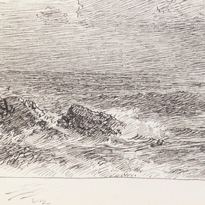Sketchbook Folio, Dark Ocean with Rocks and Prominent Cumulus Clouds, 1890–1900