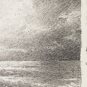 Sketchbook Folio, Light Bursting over Beach with Rock, 1890–1900