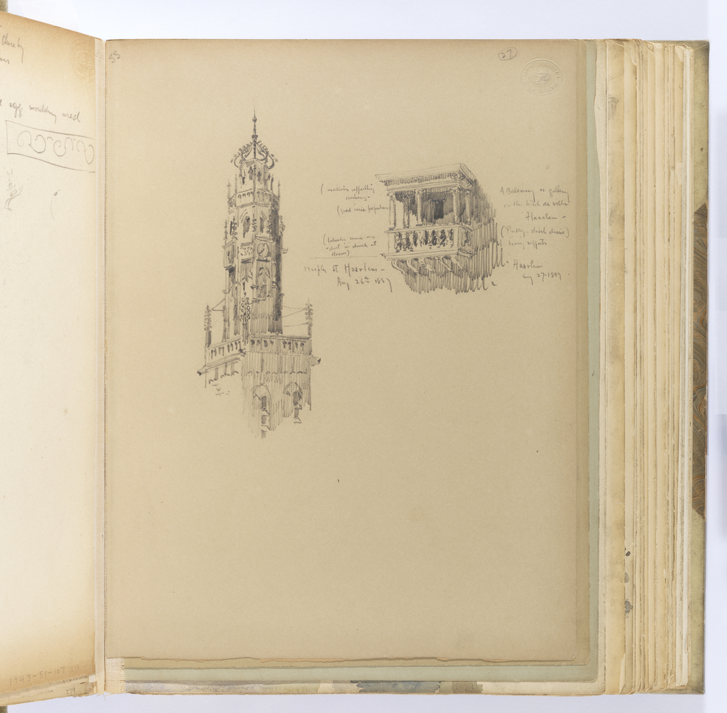 Album Page, Two Sketches from Haarlem