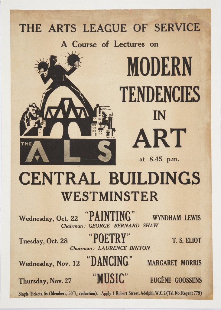 Poster, A Course of Lectures on Modern Tendencies in Art