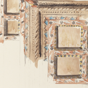Album Page, Detail and Section View of Wood Ceiling, Sacristy at St. Zeno, Verona, October 7, 1887
