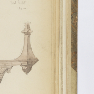 Album Page, Iron Lamps and Torch Bearers, Palazzo Strozzi, Florence, November 4, 1887