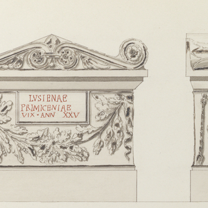 Album Page, Sarcophagus, Louvre, Paris, late 19th century