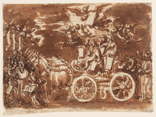 Drawing, Allegory of the Triumph of the Church, First Scene