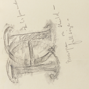 Album Page, Sketches Possibly of Fireplace from Château de Blois, France, late 19th century