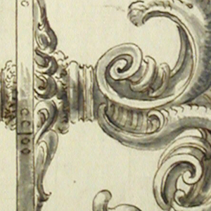 Drawing, Design for a carving frame for a back panel of a coach, 1725–50