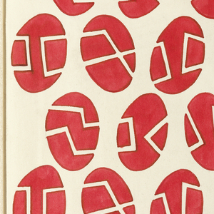 Drawing, Textile Design:  Abstraction in Red and Black, 1950s