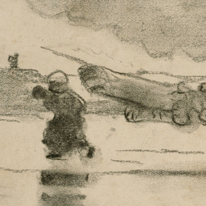 Drawing, Beach at Low Tide, Cullercoats, England, 1881