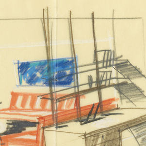 Drawing, Function Room, Entrance, for Uris Hotels, January 17, 1951