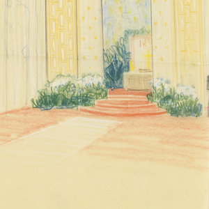 Drawing, Rough Sketch of possible Altar Arrangement, for Uris Hotel, December 19, 1950
