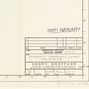 Drawing, Schematic Component Layout, Futuramic 2, for Minneapolis Honeywell Regulator Co., October 14, 1959