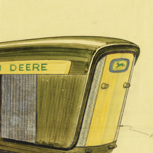 Drawing, Tractor design, detail for: front and side screens, for John Deere, 1959