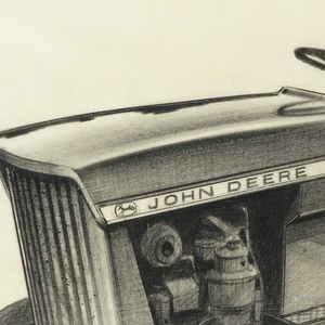 Drawing, Tractor preliminary sketch; Fawn Garden Tractor, perspective for John Deere, June 23, 1962