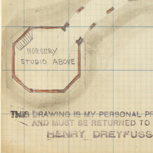 Drawing, Sketch of Floor Plan Facing a Lake, for Stage Set, June 13, 1922