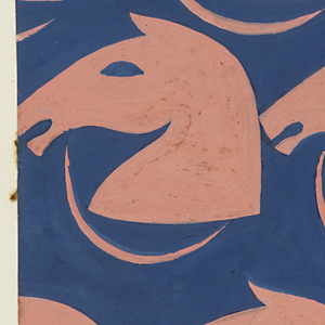 Drawing, Stylized Horse head Pattern, Textile Design, 1950–70