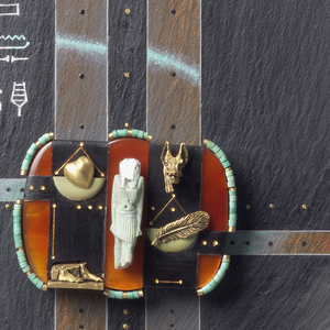 The Weighing of the Heart Brooch In Art Form Holder, ca. 1998