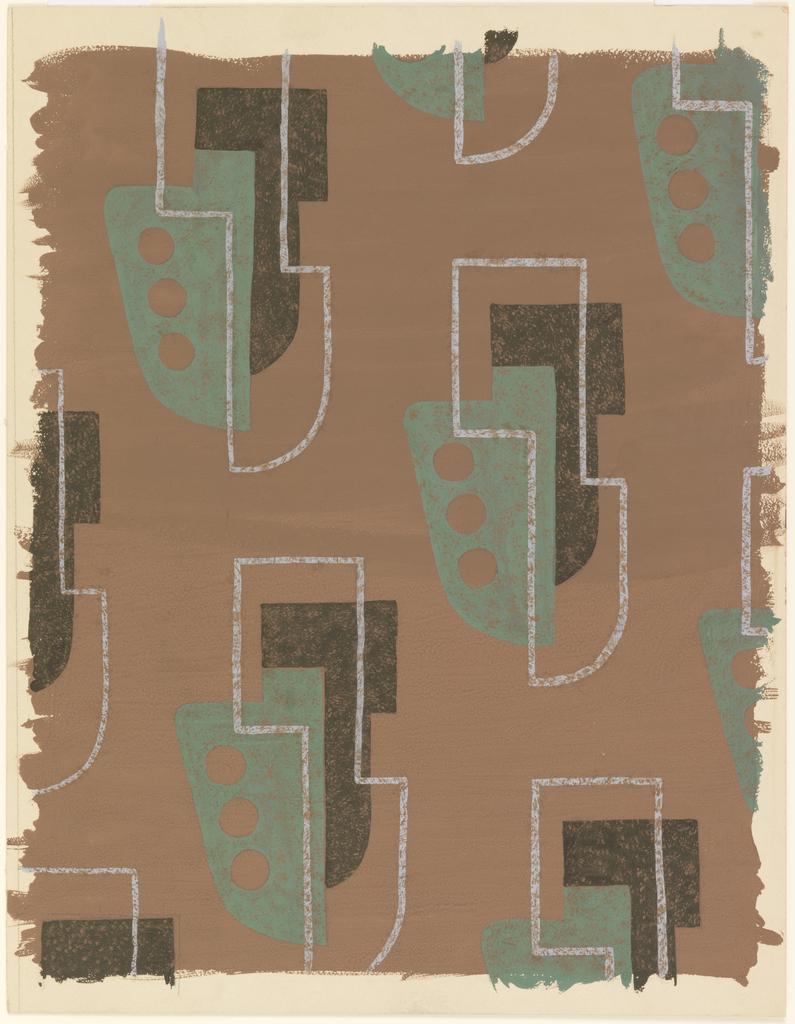 Drawing, Textile Design: Drop-Motif Pattern