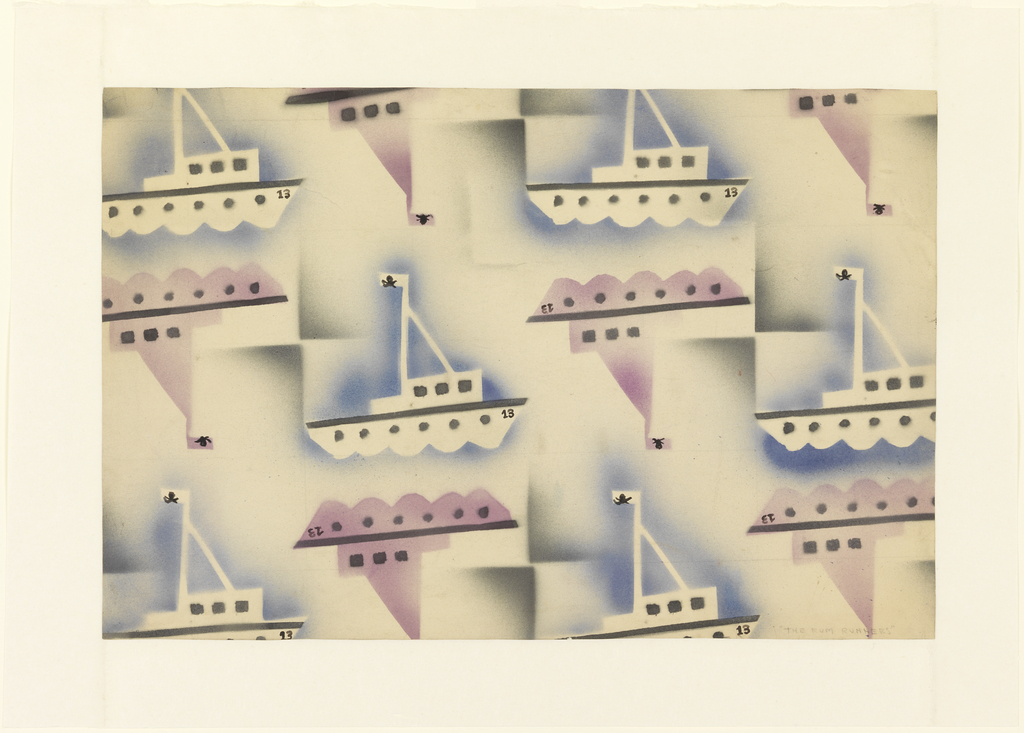 Drawing, Textile Design: "The Rum Runners"