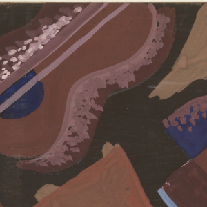 Drawing, Radio City Music Hall: Carpet Design: Still Life with Violins and Wine Glasses, 1932