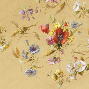 Drawing, Design for Wallpaper and Textiles: Flowers, 19th century
