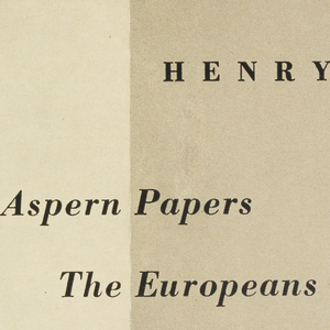 Book Cover, The Aspern Papers and The Europeans by Henry James, 1949