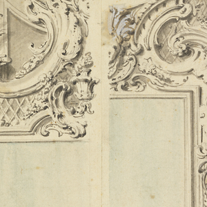 Drawing, Design for a Panel with Two Mirrors, before 1742
