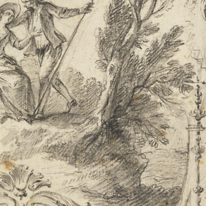 Drawing, The Eager Shepherd [Le Berger Empressé], ca. 1730
