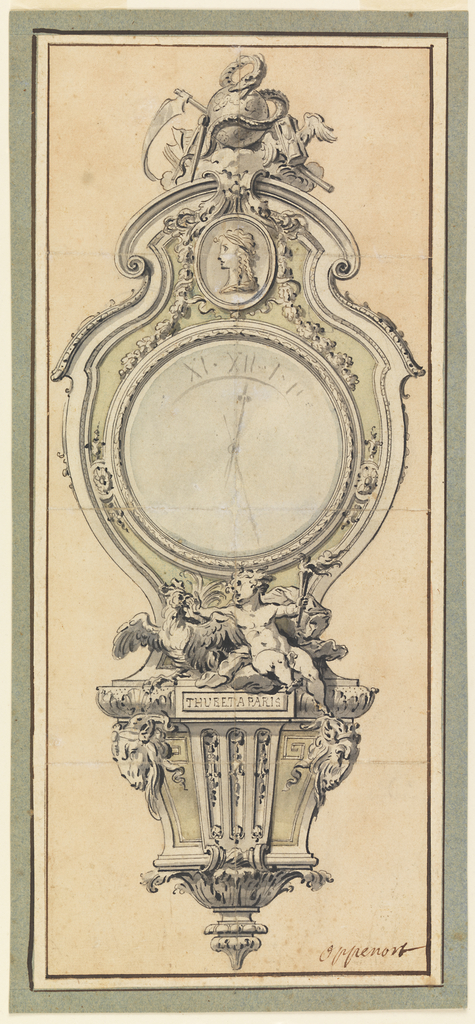 Drawing, Design for a Cartel Clock Case for J. Thuret, clockmaker to Louis XIV