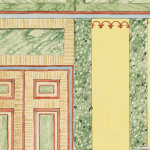 Drawing, Wall Elevation with Fireplace and Two Doors, 1815–22
