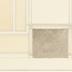 Drawing, Side wall with fireplace, 1815–22
