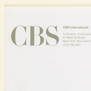 Letterhead, CBS International