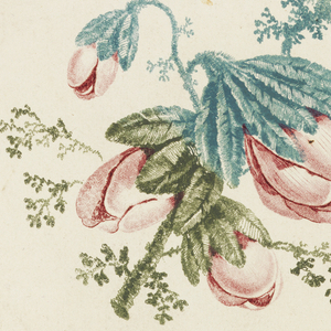 Print, Ornamental Design with Small Blue Flowers, from Nouvelle suite de cahiers de flerurs naturelle a l