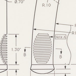 Drawing, Design for Universal Handle, Curved, December 20, 1989